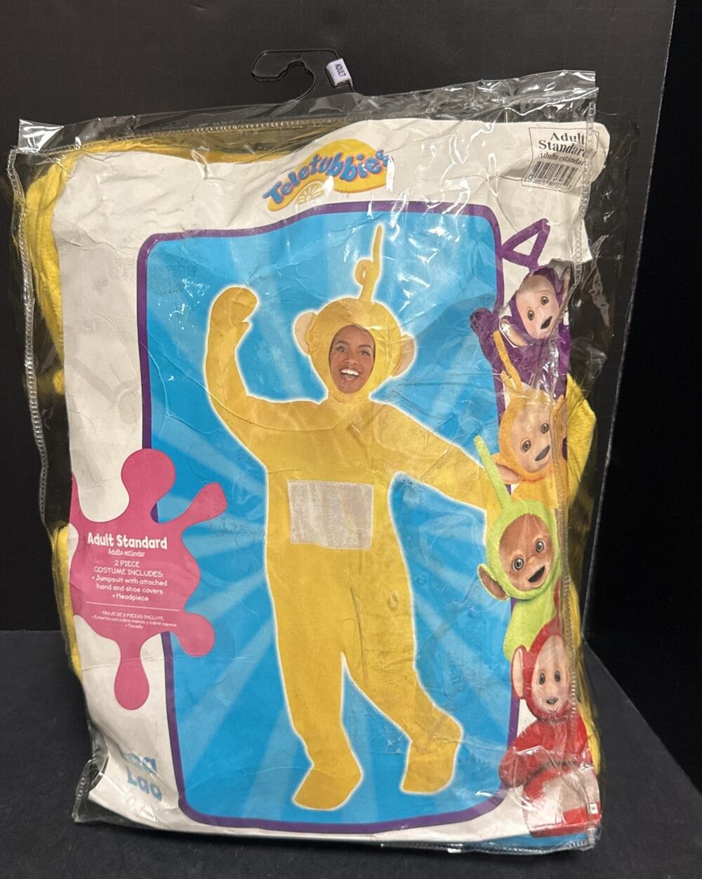 Teletubbies Laa Laa Costume Adult Yellow Jumpsuit with Hood Halloween Cosplay